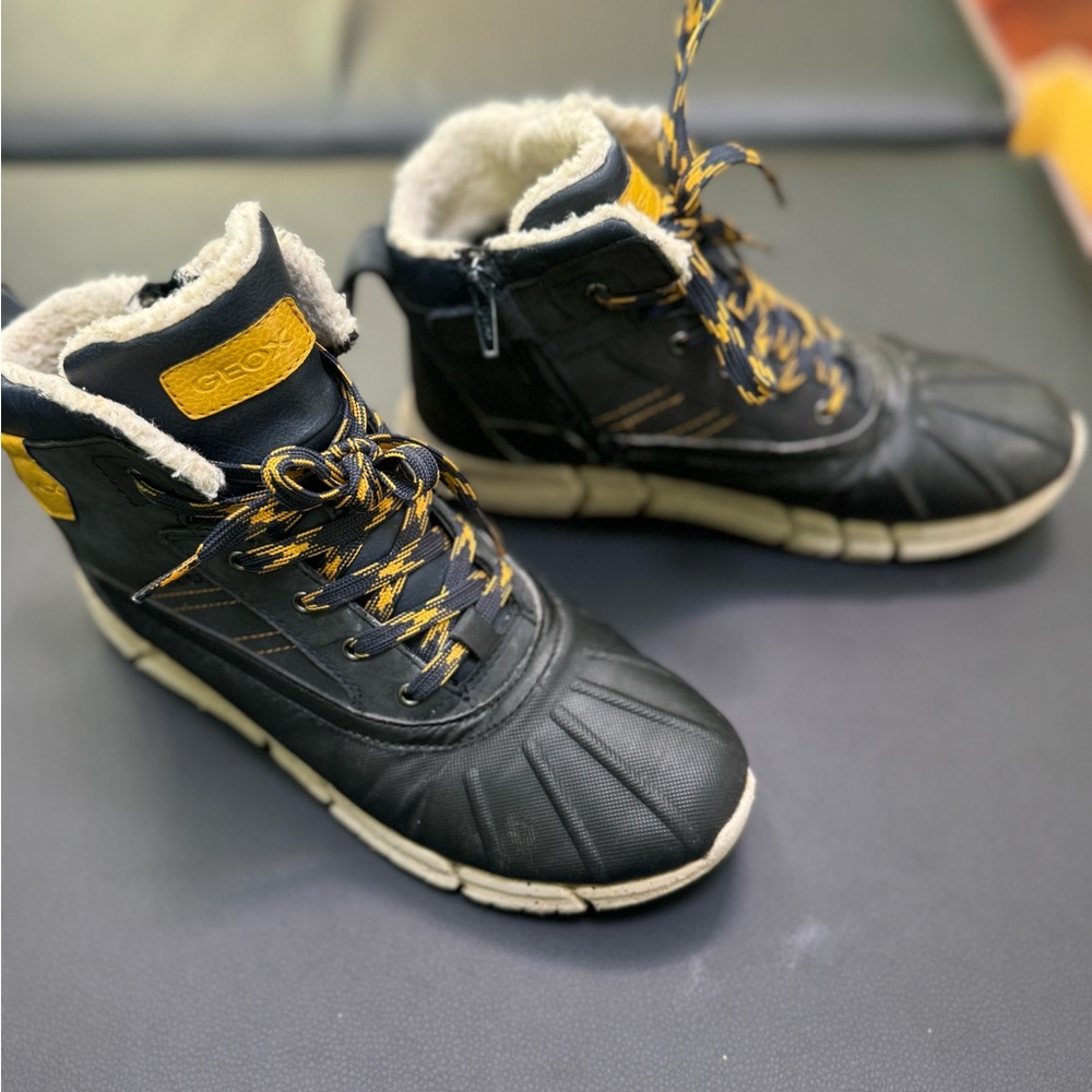 Geox Black and Yellow Kids Boots